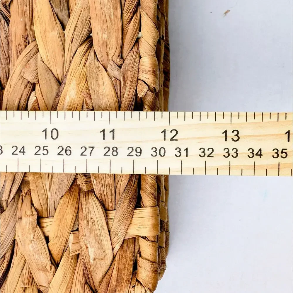 Set of 6 Natural Woven Fiber Rectangular Placemats Rustic Boho Table Mats